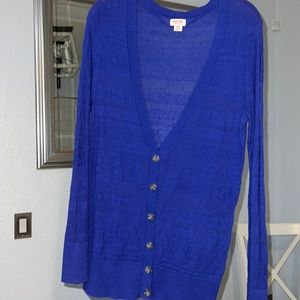 Blue Mossimo Long Cardigan